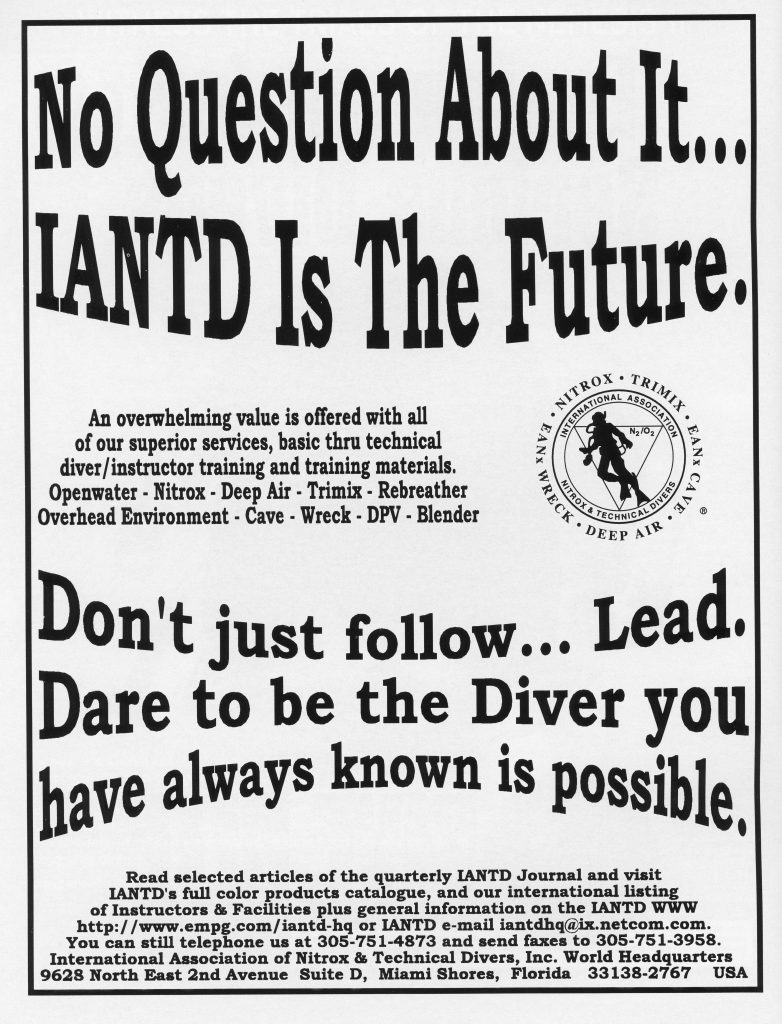IANTD advert in aquaCORPS Journal