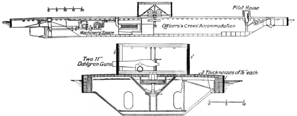 Diagram of USS Monitor. 