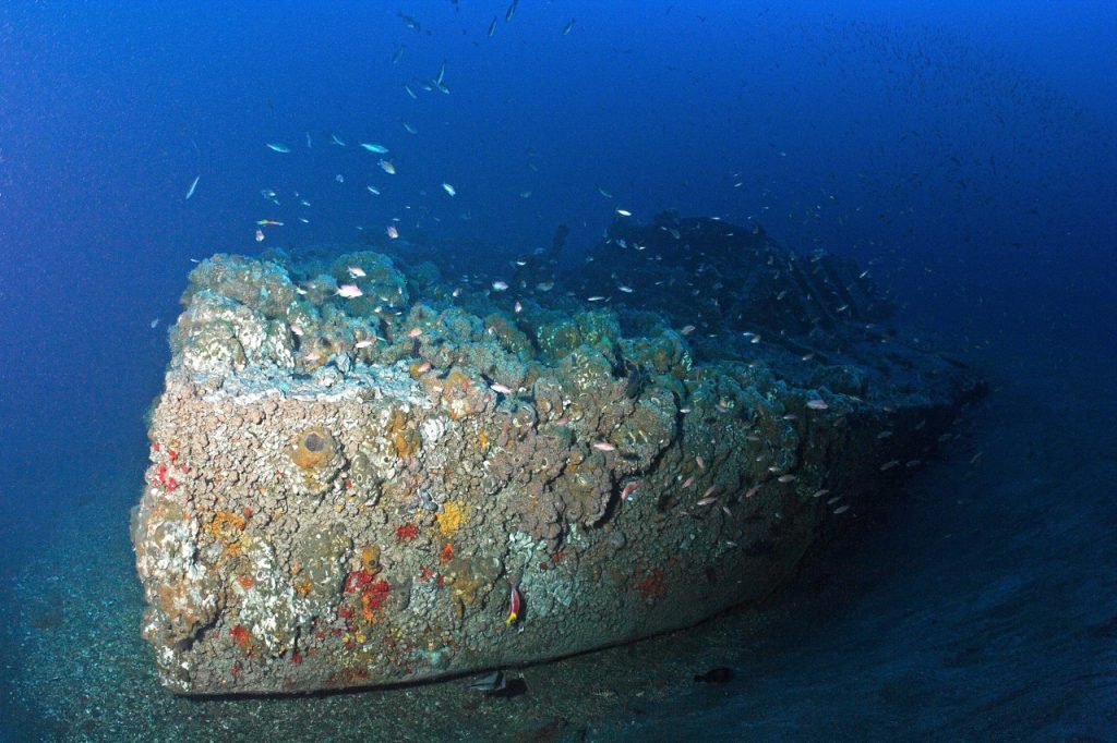 USS Monitor shipwreck in Monitor National Marine Sanctuary. 