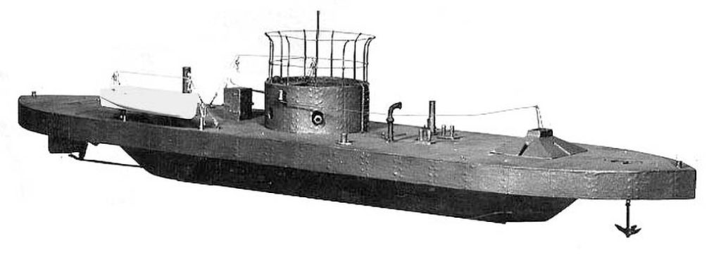 The model of a monitor ship.