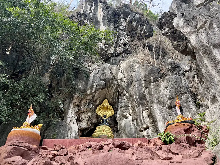 Buddihist shrine outside of the cave