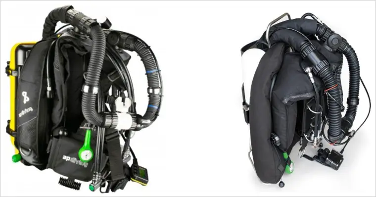 Backmounted counterlung rebreathers