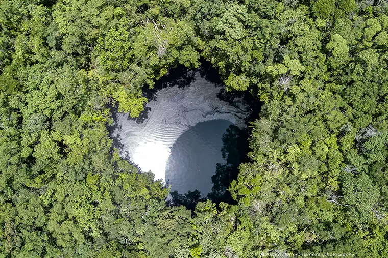 Cenote Yaakun aka Godzilla's Void from the air