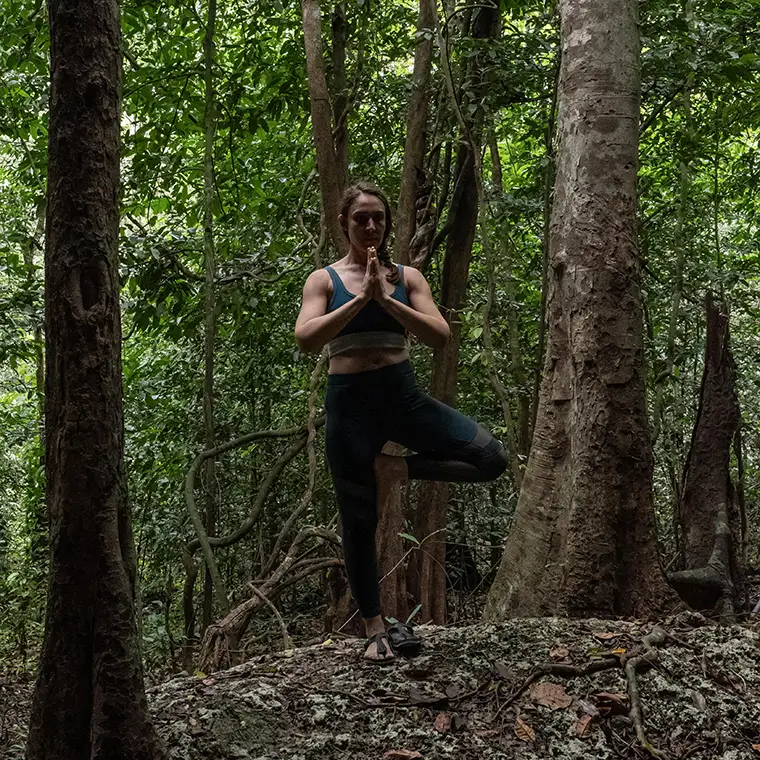 yoga in the forest