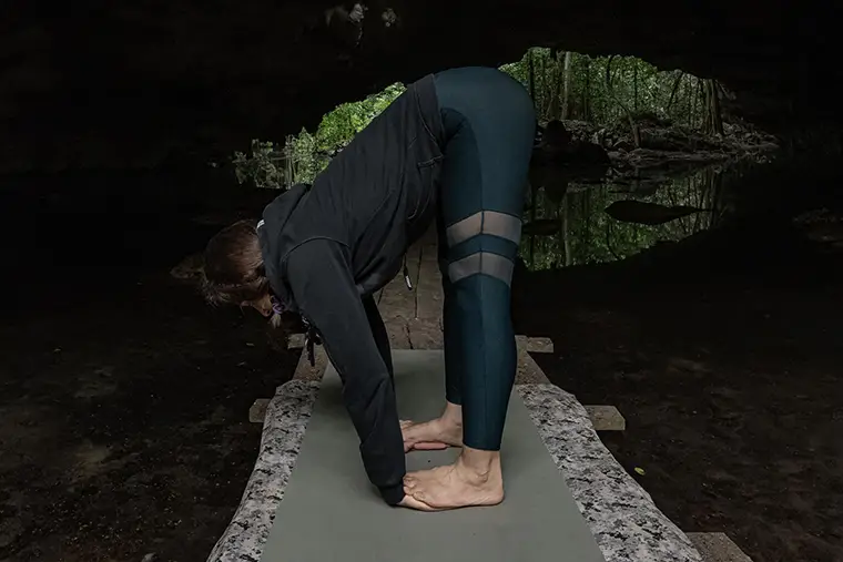 yoga hands under feet