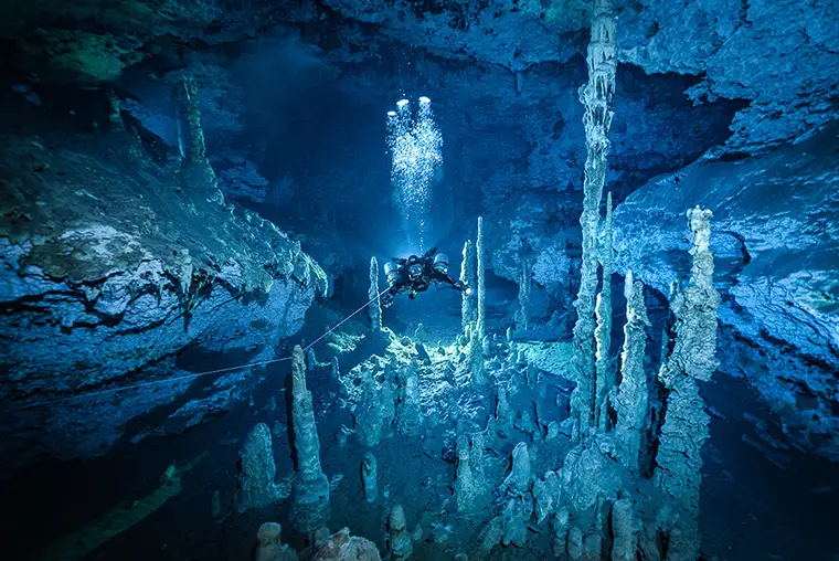 Alessandra in her element at Cenote Jailhouse.